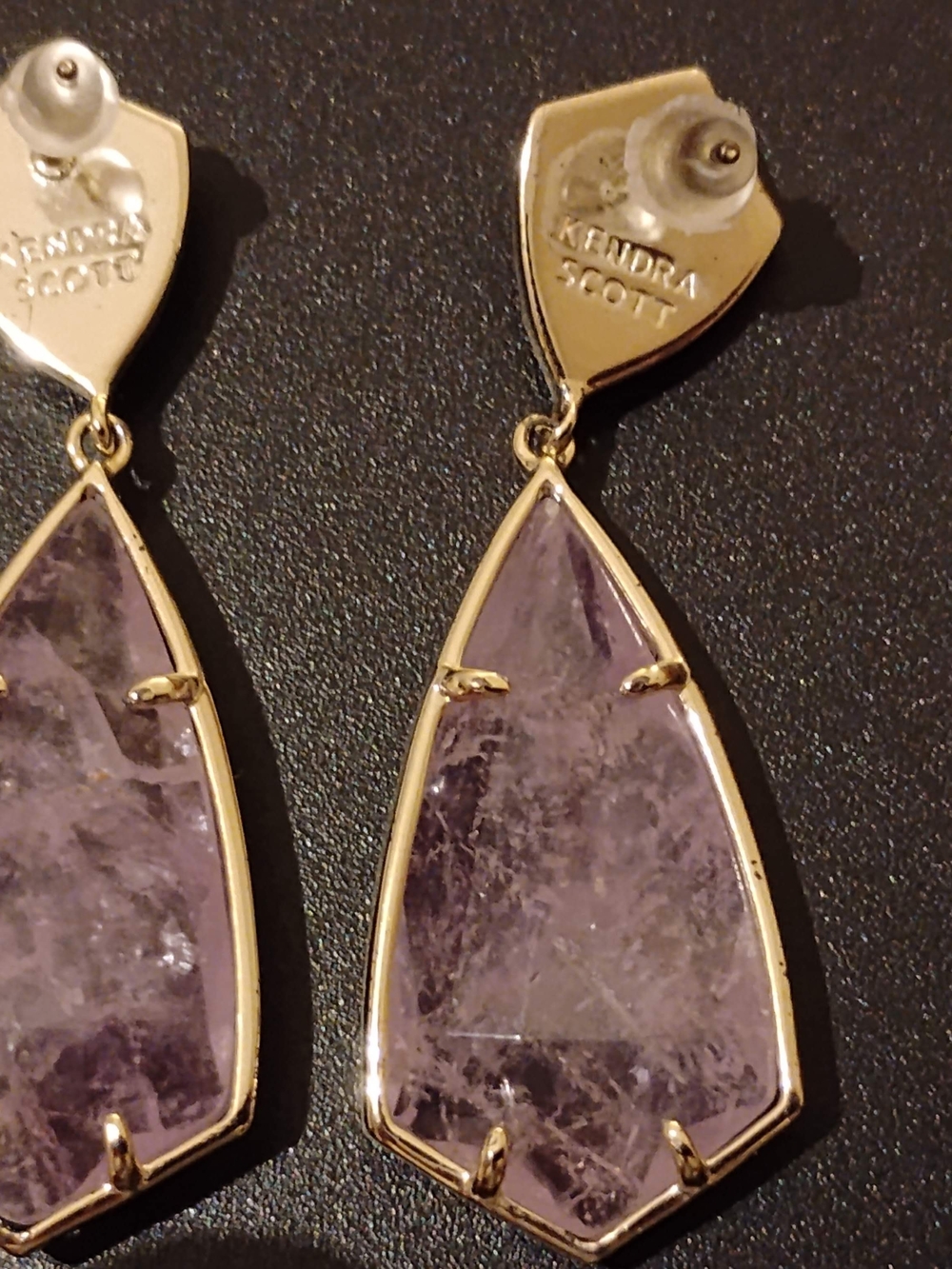 Kendra Scott 18kt. Gold Plated GenuineAmethyst Teardrop Dangle Earrings - Purple
